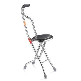 Medical Folding Walking Stick with Seat Four Legged Portable Travel Hiking Cane Chair Stool Eldely Care Aid Physica