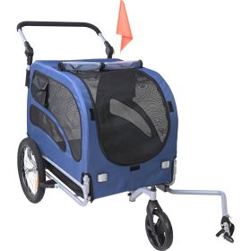 Dog Bike Trailer, Supports up to 100 lbs, 2-in-1 Pet Stroller Cart Bicycle Carrier, Easy Folding Cart Frame with Quick Release Wheels